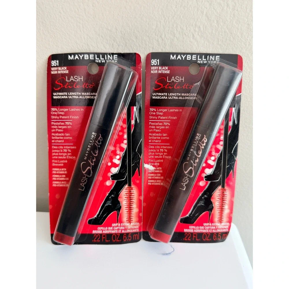 Maybelline Lash Stiletto Mascara Women 2pk 951 Very Black Ultimate Length NWT